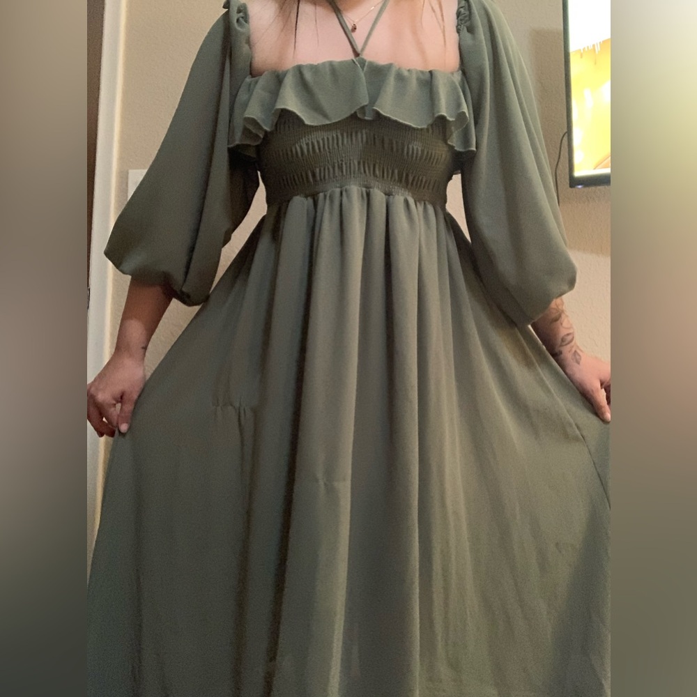 Sage Green Midi Dress